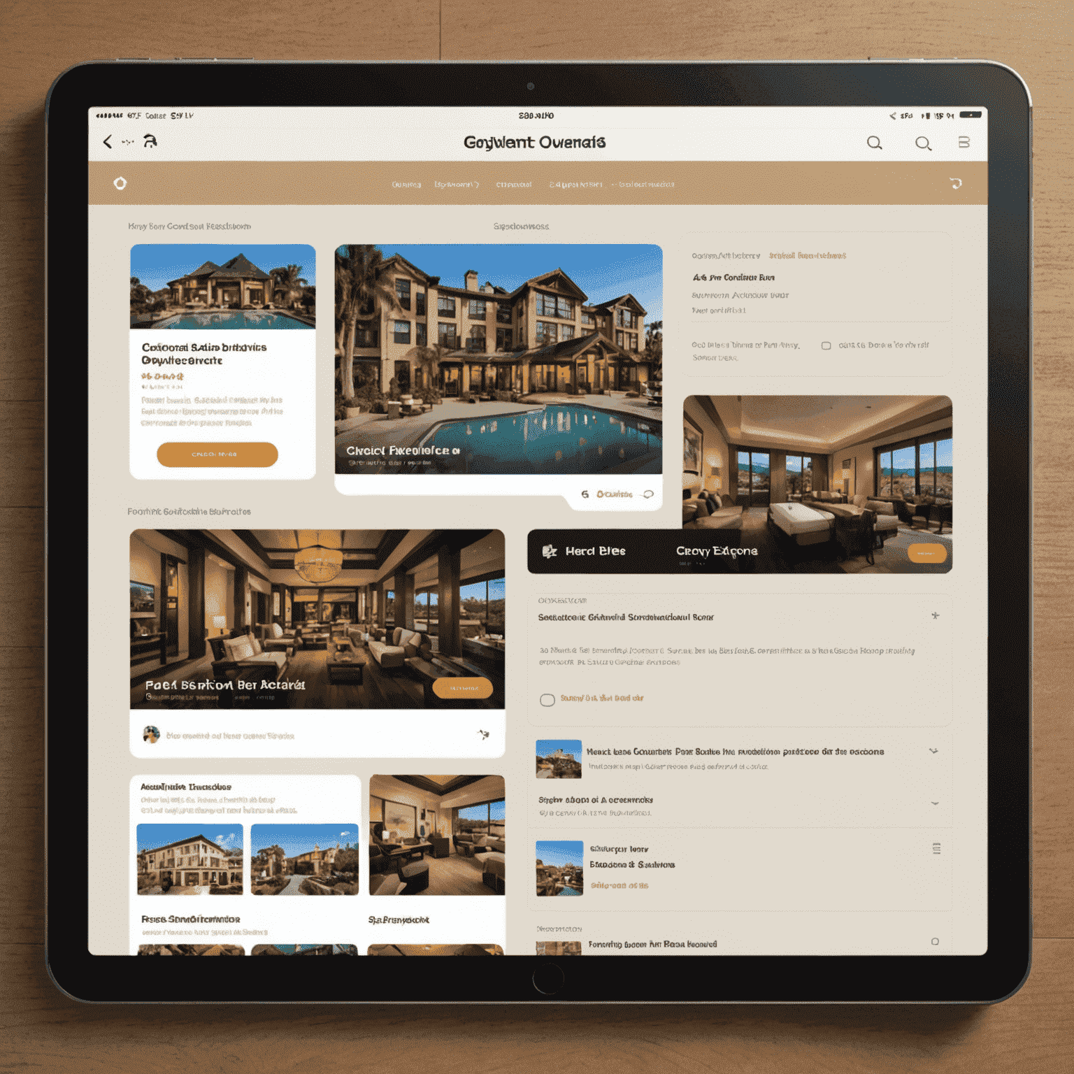 Guest experience interface showing personalized recommendations, local attractions, and in-room service options